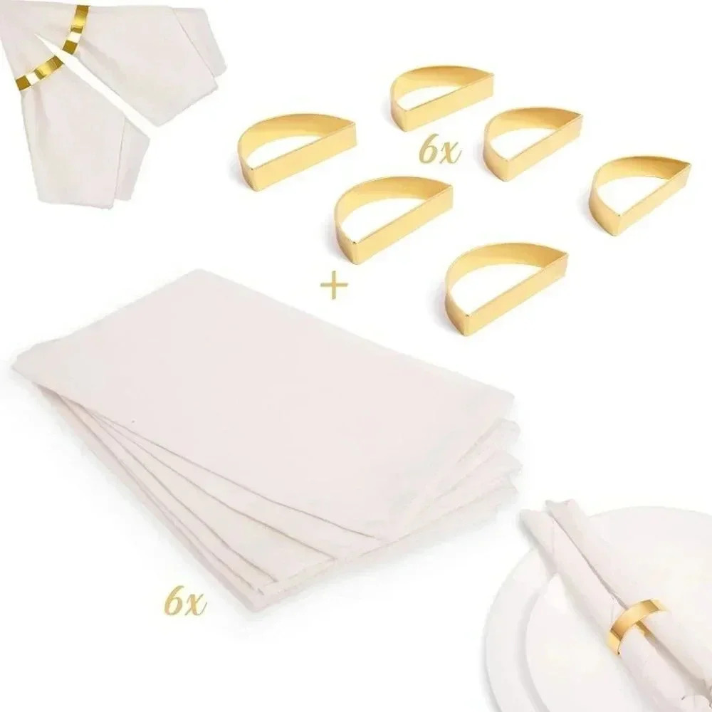 GOLD NAPKIN RINGS 12 PCS